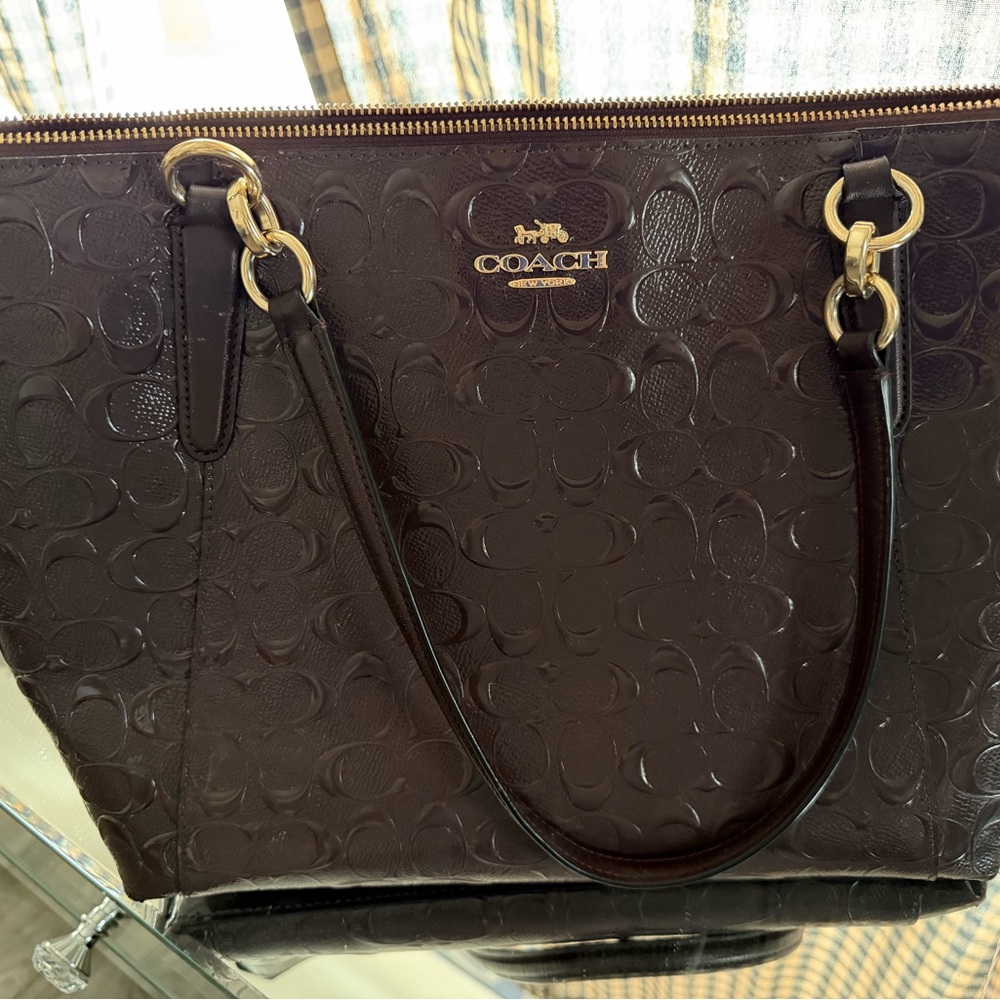 Coach Dark purple Embossed Tote